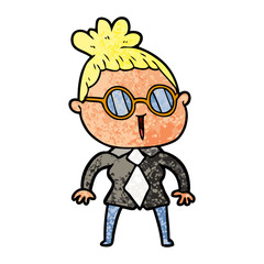 cartoon woman wearing spectacles