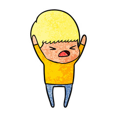 cartoon stressed man