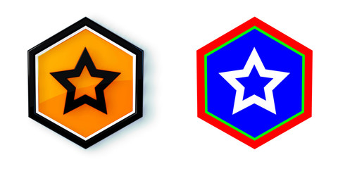 Ikona sześciobok 3D sześciokąt © vempireart