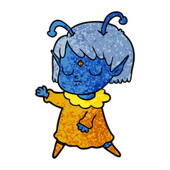 cartoon alien girl