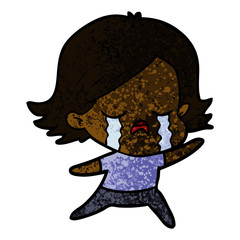 cartoon girl crying