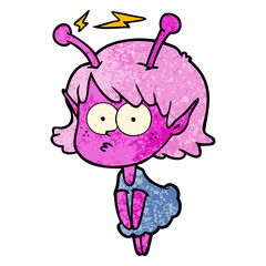 cartoon alien girl