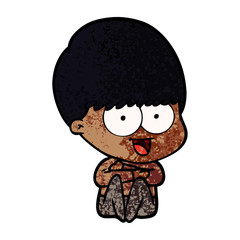 happy cartoon boy