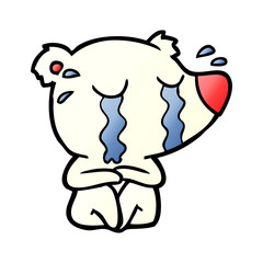 sad little polar bear cartoon