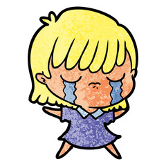 cartoon woman crying