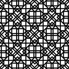 Seamless black and white minimal geometric pattern vector background. Perfect for wallpapers, pattern fills, web page backgrounds, surface textures, textile