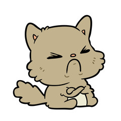 cute cartoon angry cat