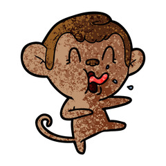 crazy cartoon monkey dancing