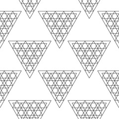 Fototapeta premium Seamless black and white minimal geometric pattern vector background. Perfect for wallpapers, pattern fills, web page backgrounds, surface textures, textile