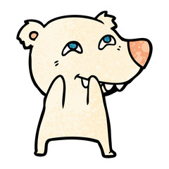 cartoon polar bear showing teeth
