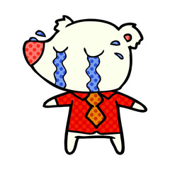 sad little polar bear cartoon