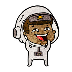 cartoon laughing astronaut
