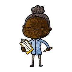 cartoon peaceful old woman