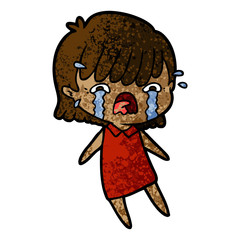cartoon girl crying