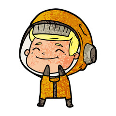 happy cartoon astronaut