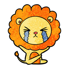 cartoon crying lion