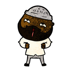 cartoon happy bearded man