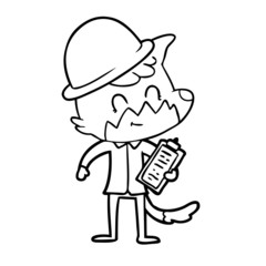 cartoon friendly fox manager