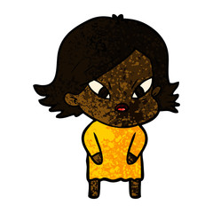 cartoon stressed woman