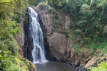 Obraz na płótnie Canvas the waterfall in the national park at the winter name is Heaw Narok