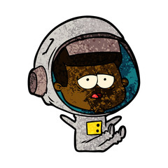 cartoon tired astronaut © lineartestpilot