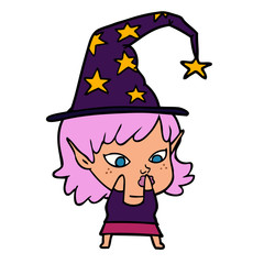 pretty cartoon witch girl