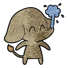 cute cartoon elephant spouting water