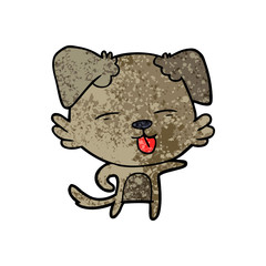 cartoon dog sticking out tongue