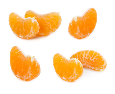 Set of slices of mandarin