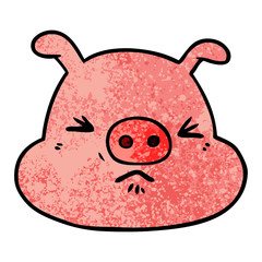 cartoon angry pig face