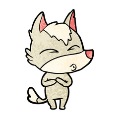 cartoon wolf whistling