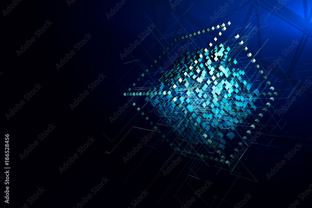 Poster digital cube background