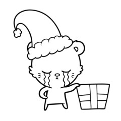 crying cartoon christmas polar bear