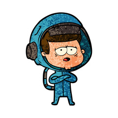cartoon tired astronaut