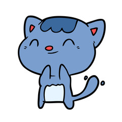 Obraz na płótnie Canvas cute cartoon happy little cat