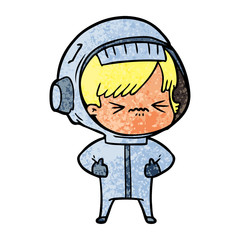 cartoon astronaut woman