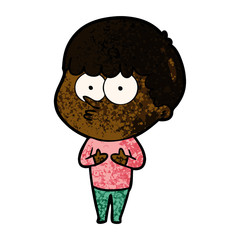 cartoon curious boy