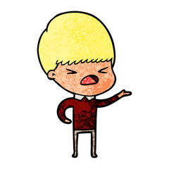 cartoon stressed man