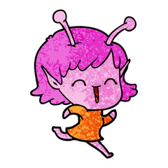 cartoon alien girl laughing