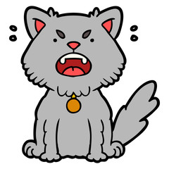 Fototapeta premium cartoon angry cat