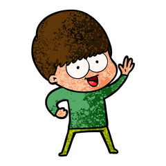 happy cartoon boy