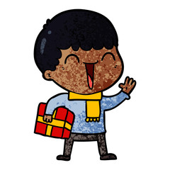 cartoon happy man