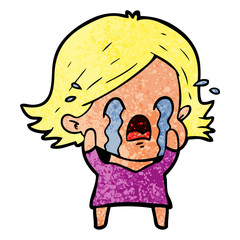 cartoon woman crying