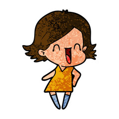 cartoon happy woman
