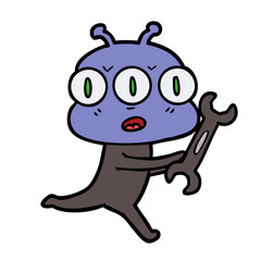 cartoon three eyed alien
