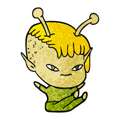 cute cartoon alien girl