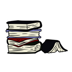 cartoon pile of books