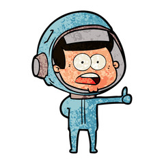 cartoon surprised astronaut