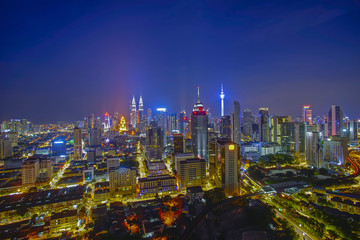 Fototapeta na wymiar Kuala Lumpur, Malaysia City Center skyline at night.