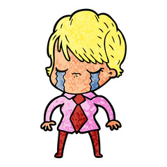 cartoon woman crying
